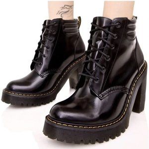 Dr Martens AirWair Women Persephone Lace Up Ankle Boots Chunky Lug Heel Pump 7